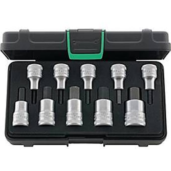 Draadsleutelset 54/10, 10-delig, 1/2 inch, 4-19 mm, voor I6-kopschroeven, STAHLWILLE