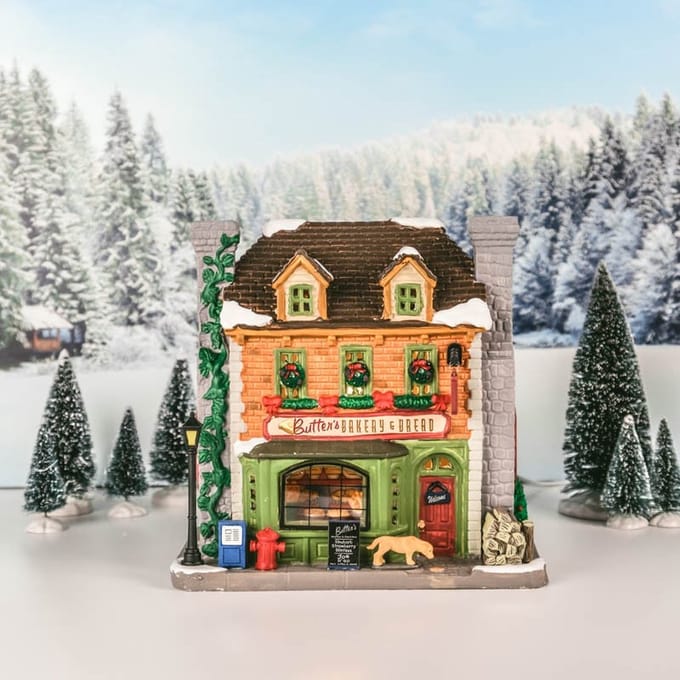 Lemax - 'Butter's Bakery & Bread' - Verlichte Gebouw - Exclusief adapter
