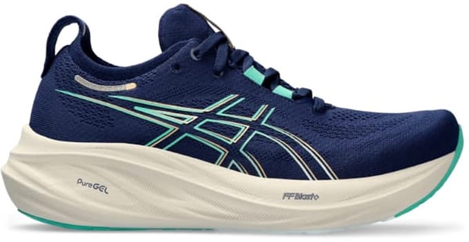 ASICS Gel-Nimbus 26 - Hardloopschoenen - Maat 36 - Blue Expanse/Aurora Green / Blauw Groen - Gel-Nimbus - Hardlopen - Dames Hardloopschoenen