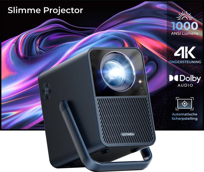 ULTIMEA Poseidon E40 met Android TV 11.0, Smart 4K Home Cinema Projector, zwart