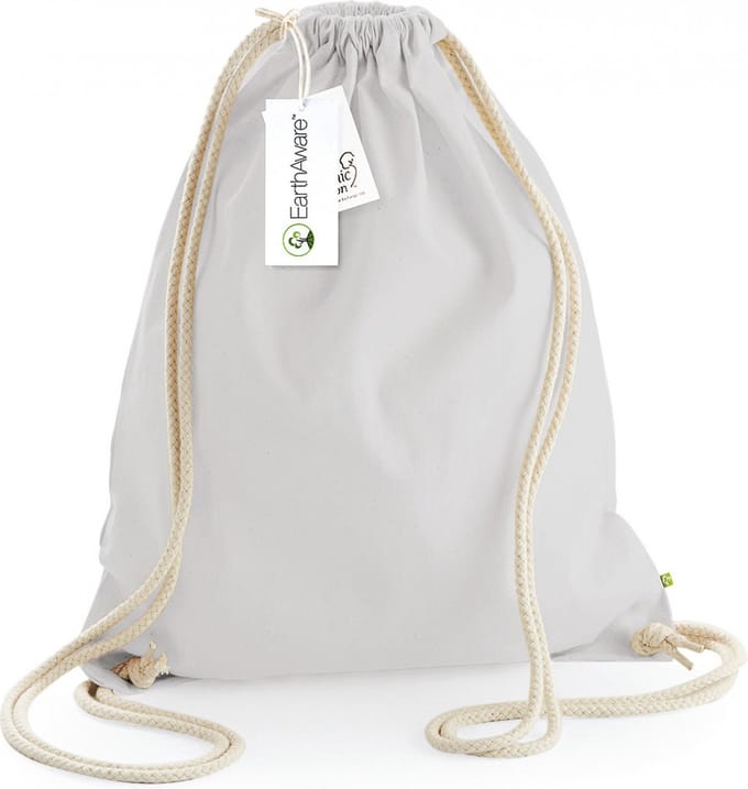 Westford Mill EarthAware® Organic Gymsac WM810 - Light Grey - 37 x 47 cm
