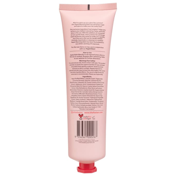 The Fox Tan Cherry Blush Warming Balm – Verwarmende Tanning Balm voor Snellere Bruining