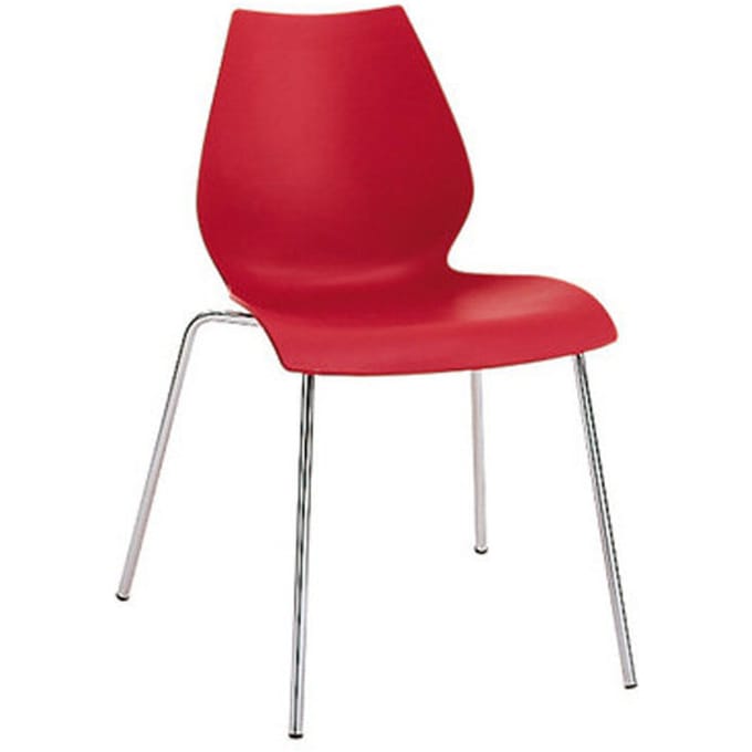 Kartell - Maui stoel - chroom - karmijnrood