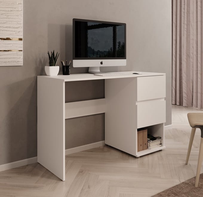 Meubella - Bureau Brussel - Wit - 115 cm