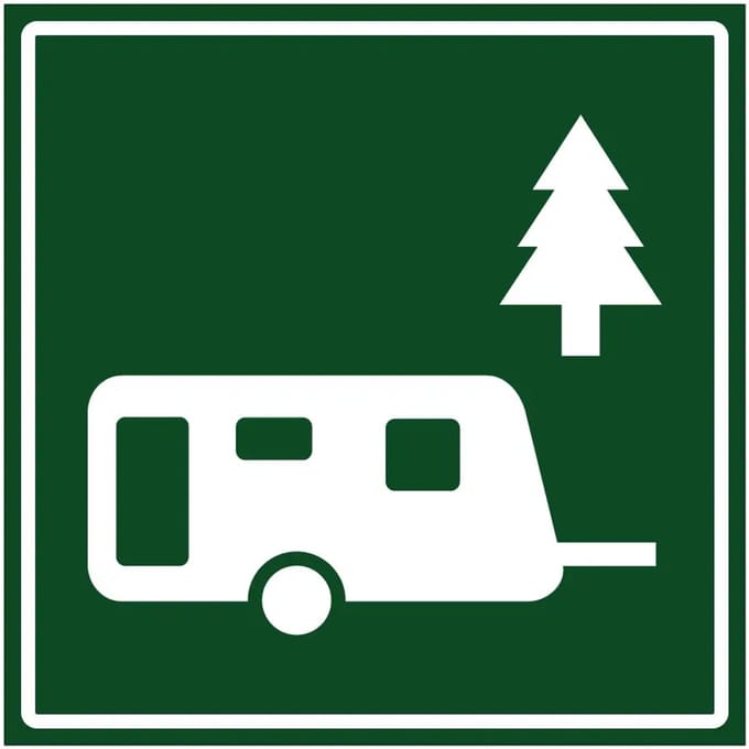 Caravanpark bord | gecoat dibond materiaal | 10 x 10 cm