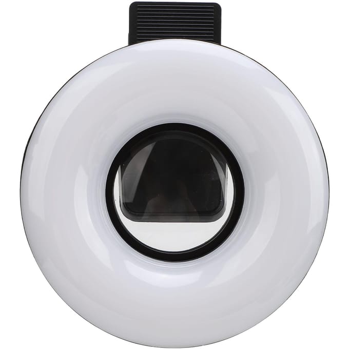 Macrolens 15x Zoom met LED Invullicht 3 Lichtmodi 5 Helderheidsniveaus USB 200mAh Telefoon Macrolens met Clip voor zwart