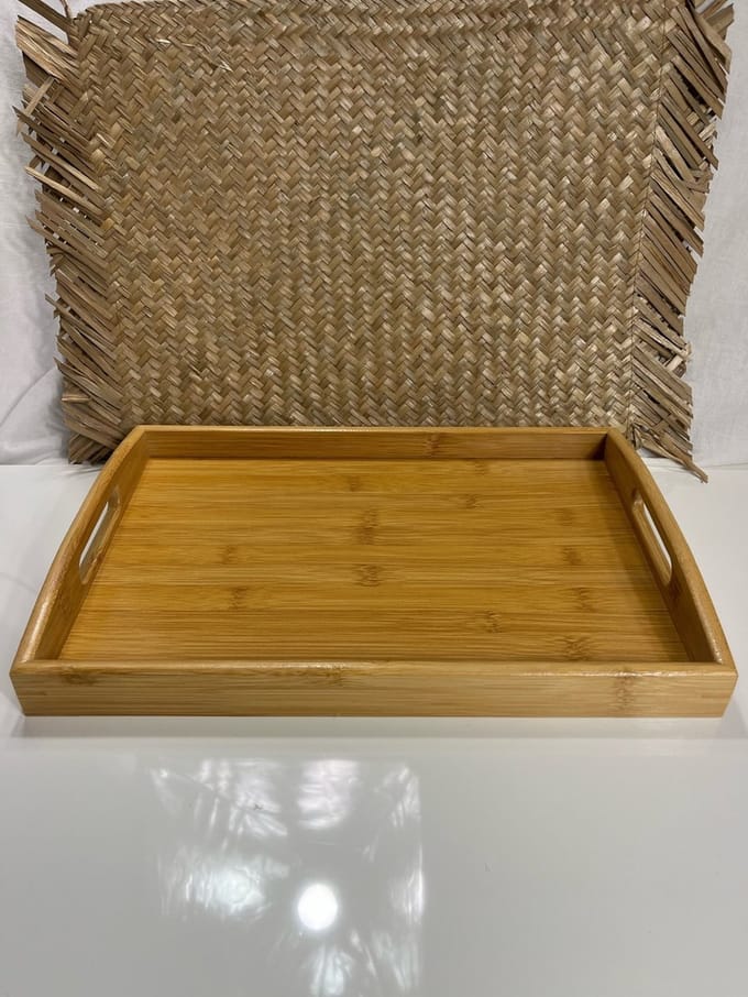 Homestar Decoratie - Bamboe Dienblad - Groot - 40 x 28cm - servies blad - Bamboe - Handvat met oor