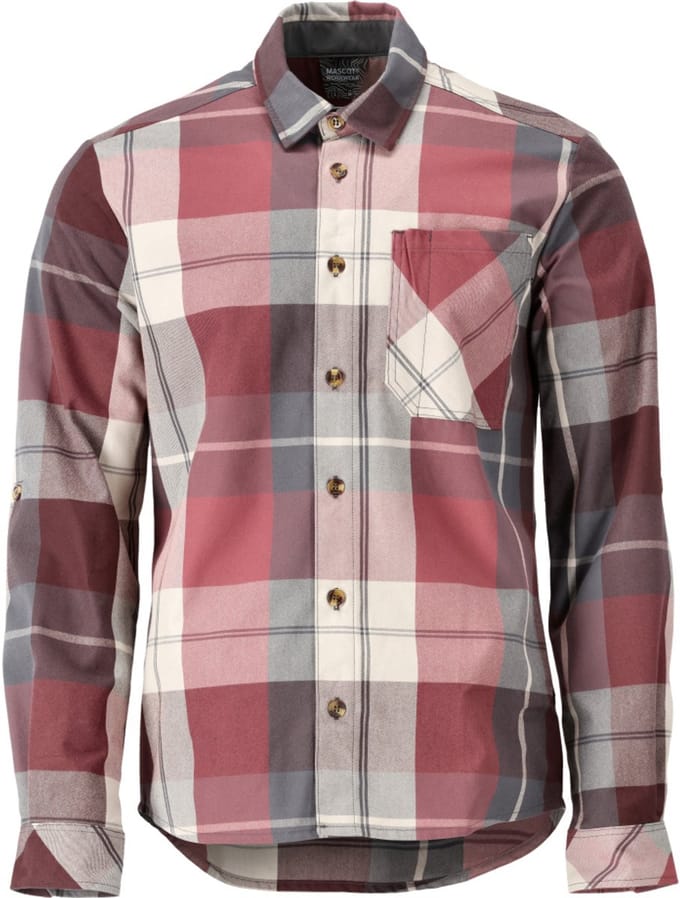 Mascot Customized Flanellen overhemd 22904-446 - bordeaux geruit - 3XL
