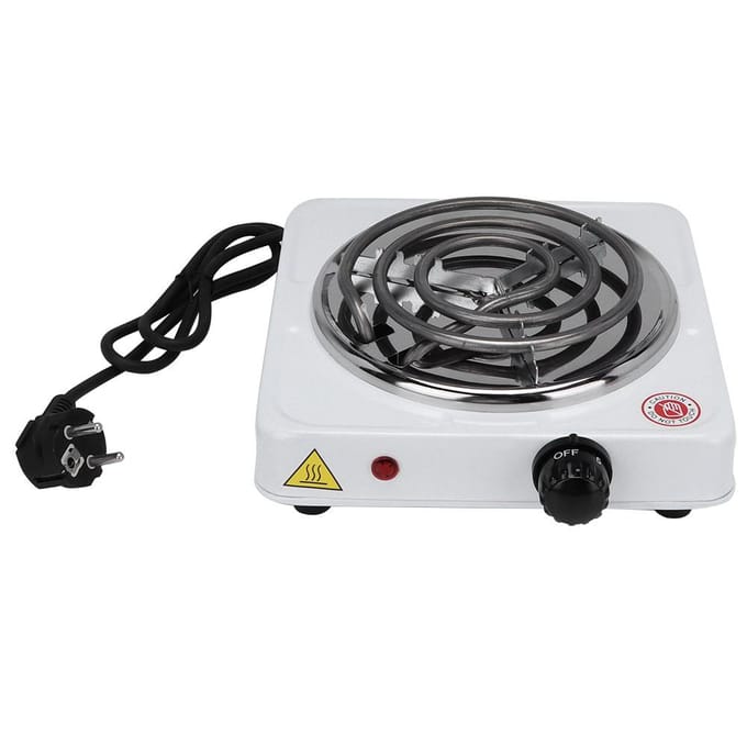 Mini Cuisinière Électrique Portable Ménagère 1000W Plaque Chauffante Blanche black