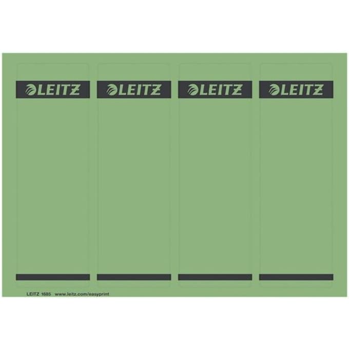 LEITZ® rugetiketten kort, via pc beletterbaar, rugbreedte 80 mm, zelfklevend, 100 st., groen
