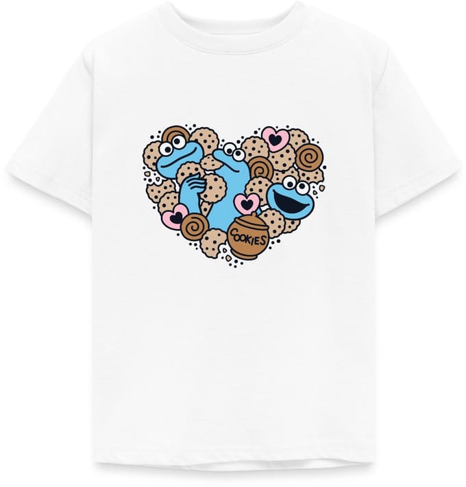 Sesamstraat Hart Met Koekiemonster T-Shirt Kinderen