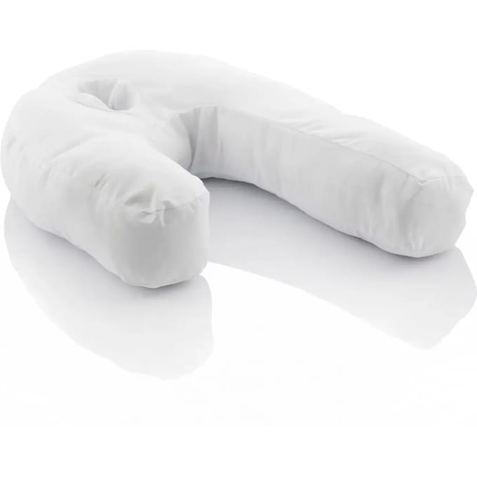 InnovaGoods Relax Slaapkussen - Ergonomisch -Lichaamskussen- U-vormig Zijslaapkussen - 60% Polyester - Wit