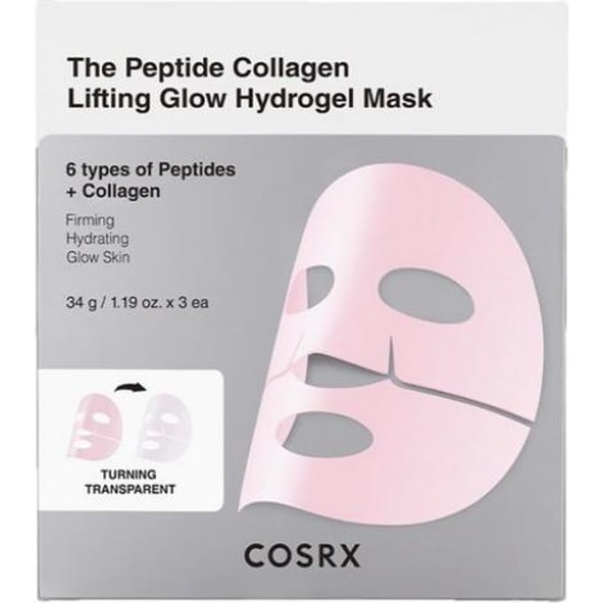 COSRX The Peptide Collagen Lifting Glow Hydrogel Mask Verstevigende & Hydraterende Verzorging 3-Pack white