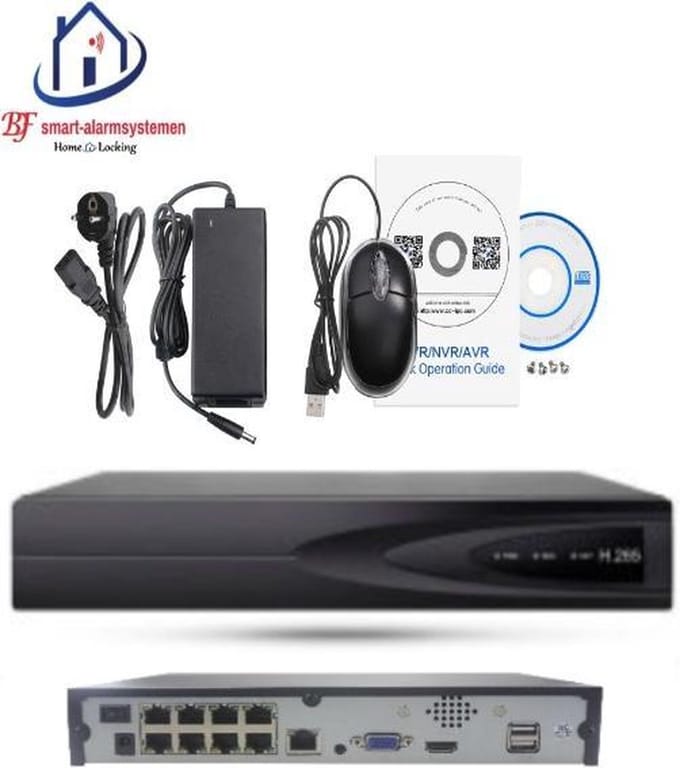 Home-Locking NVR 8CH 1944P-H265 5.0MP 8 uitgangen POE CN-523