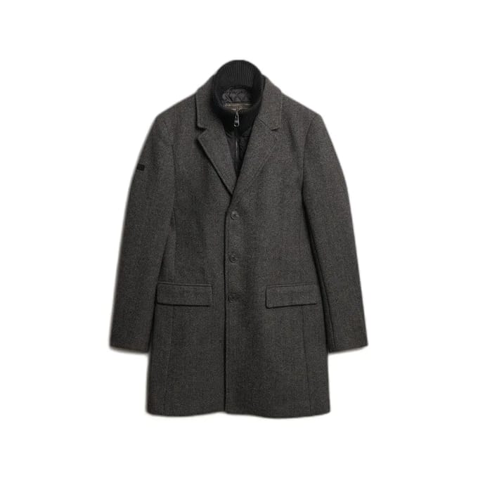 Superdry Tailored Two-in-one Stadsjas Dark Grey Grootte: M