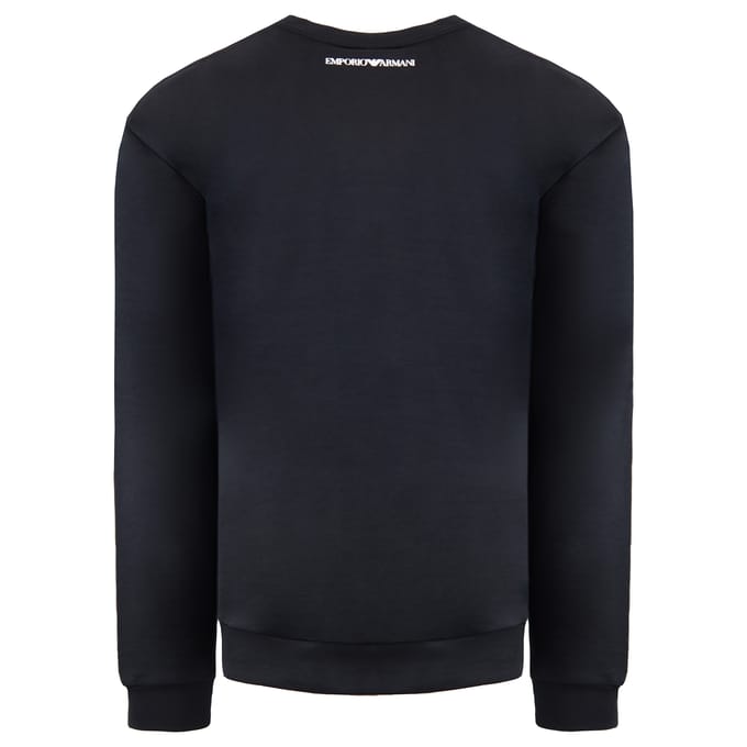 Emporio Armani Heren Zwarte Gewassen Sweater