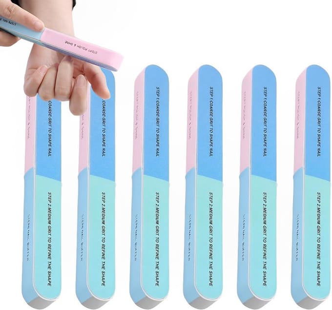 Nagelvijlen Set - Nagelverzorging Tools - Nagels Vormen - Multifunctioneel Design - 6 Stuks - Gekleurd