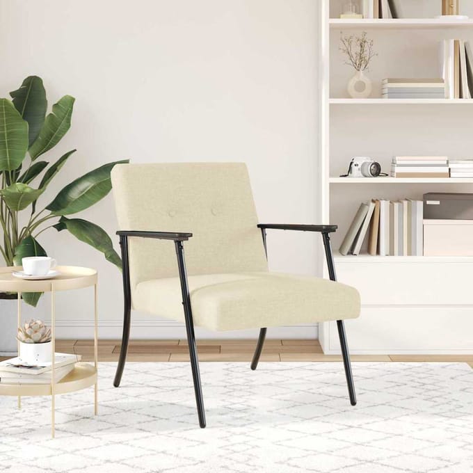 vidaXL - Fauteuil - Crème - Stof