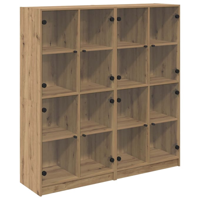 vidaXL Highboard 2 st Artisan Eiken 68 x 37 x 142 cm Bewerkt hout