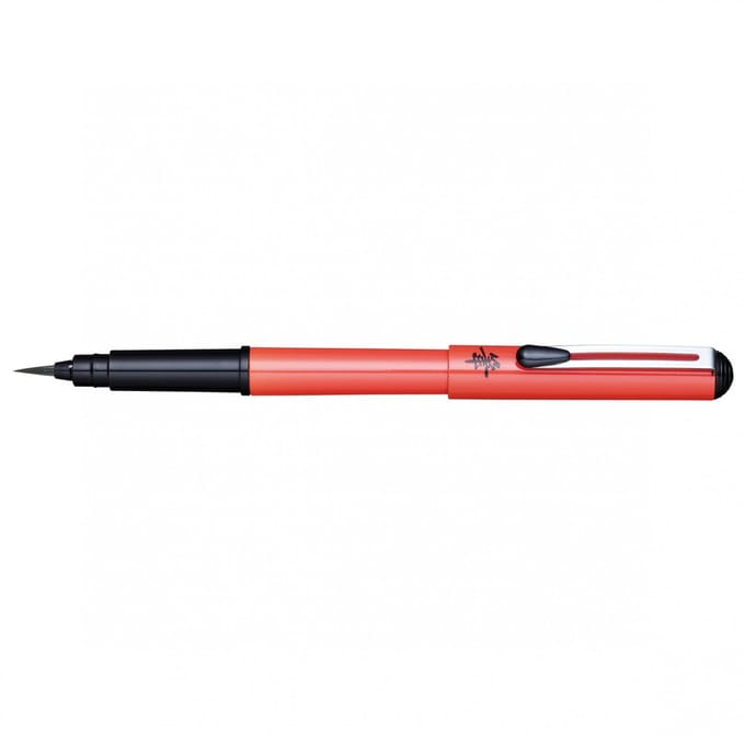 Pentel PentelArts Brush Pen penseel stift, oranje behuizing, inclusief 4 patronen