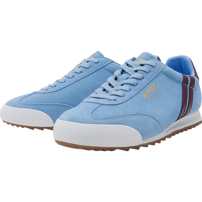 Patrick Mens Dijon Suède Hardloopschoenen (Lichtblauw/Wijnrood/Wit)