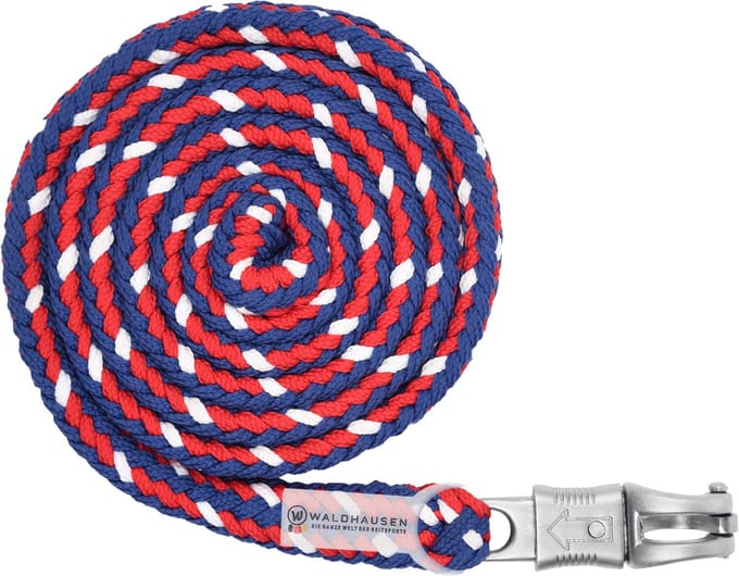 waldhausen halstertouw plus met paniekhaak rood/wit/blauw