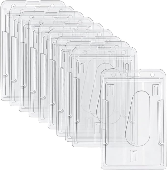 Solidchoice - 10 Stuks Transparante ID-Kaarthoesjes met Duimgleuf