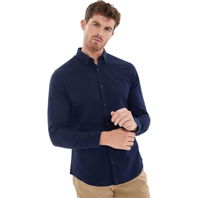 Threadbare Herenoverhemd in Oxford-stijl, reguliere pasvorm (set van 2) (Marine/Denim)
