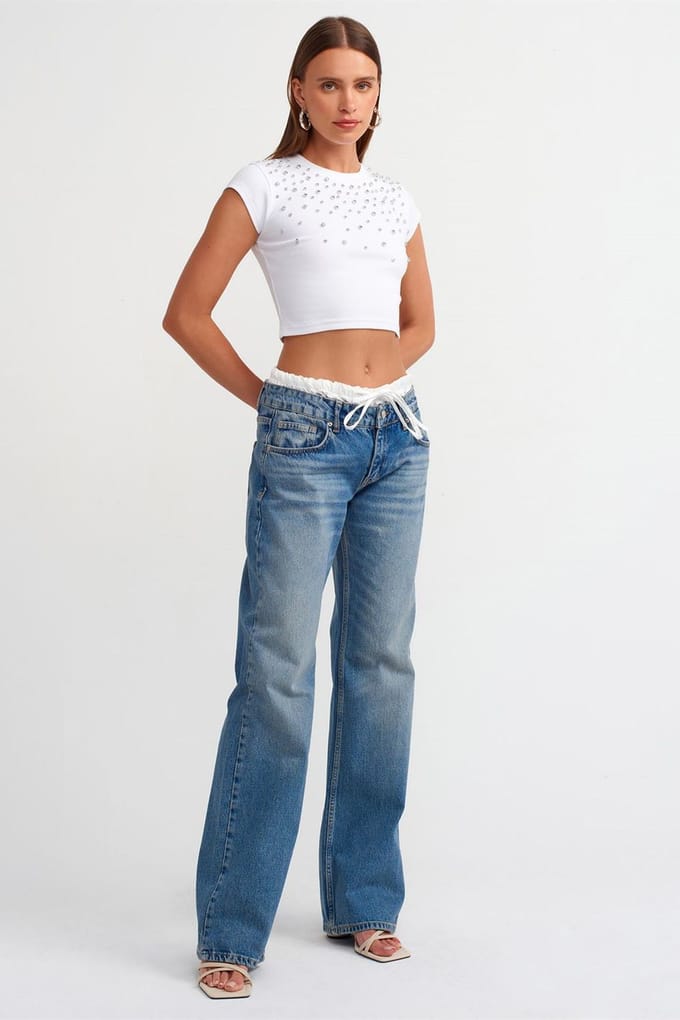Dames Mid-Waist Rechtvallende Jeans