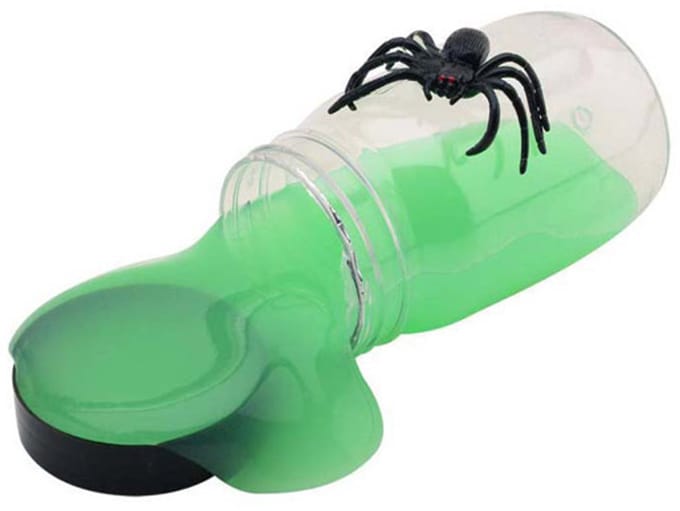 Johntoy Glow in the Dark slijm speelgoed met spin en insecten.