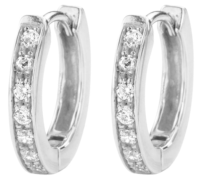 Traveller Oorringen - Dames - Zilverkleurig - Edelstaal - Zirkonia - Ringen 14 mm - 166314