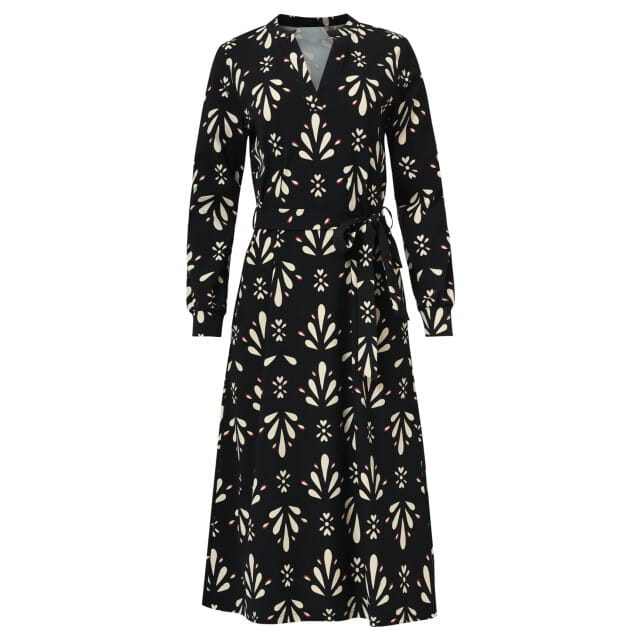 Smashed Lemon Ornamental geprint zwart en wit travel jurk |