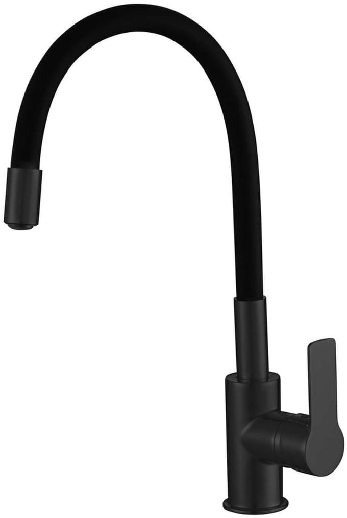 Aqualine Lore Keukenkraan, flexibele uitloop, mat zwart