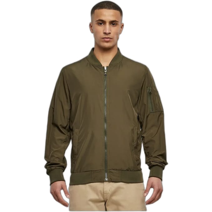 Build your Brand Nylon Bomber Jacket BY045 - Dark Olive - M