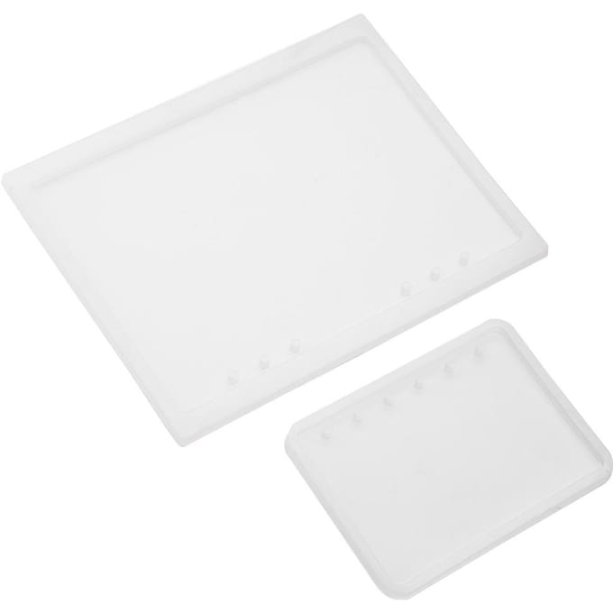 2 stuks/set A5 A7 Notebook Vorm Siliconen Mal voor Diy Epoxy Hars Kristal Notitieboekje Cover white