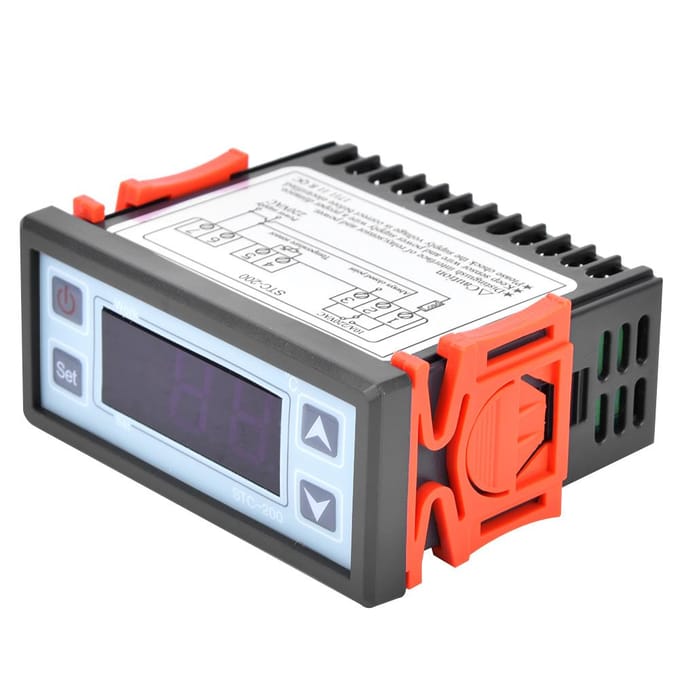 STC?Thermostat numérique à micro-ordinateur 200, contrôleur de température avec réfrigération et chauffage gray