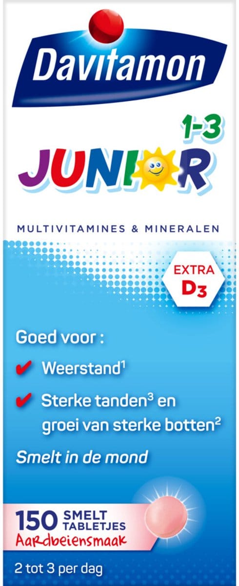 Davitamon Junior 1+ Multivitamines en Mineralen - 4 x 150 tabletten - Voordeelverpakking