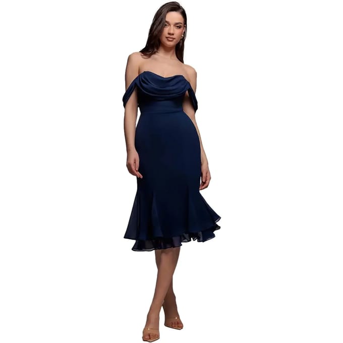 Vrouwen chiffon jurk Goddiva Midi