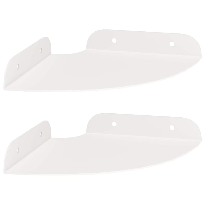 vidaXL - Hoek - Plank - 2 - st - Wit - 15 - x - 15 - x - 2 - cm