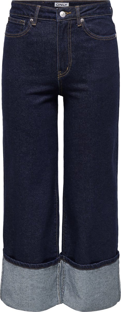 ONLY - ONLMADISON HW WIDE FOLD UP CROP DNM MAE - Dames - Jeans