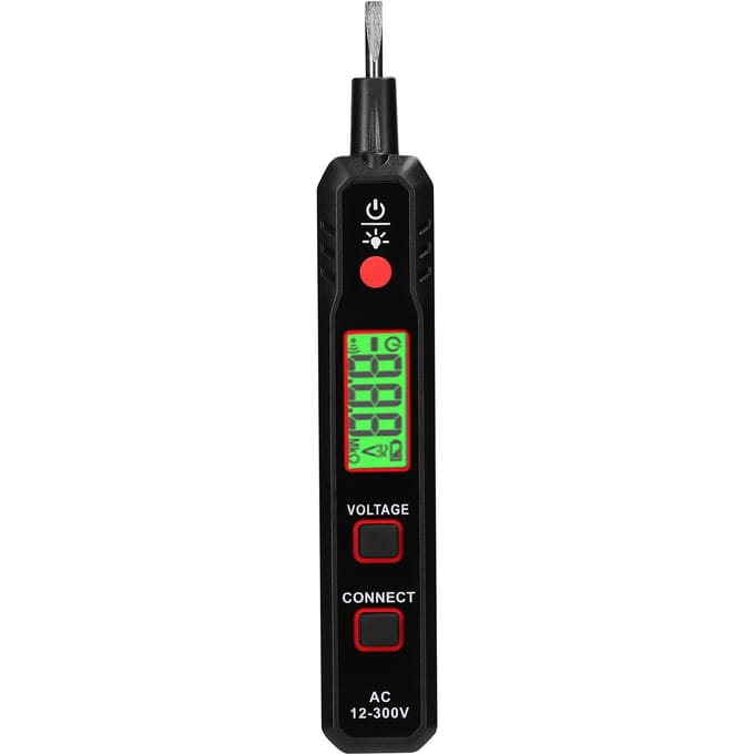 LCD-scherm Elektrische testpen AC12-300V spanningstester Stroom-/nuldraaddetector Kabelbreukpunt zwart