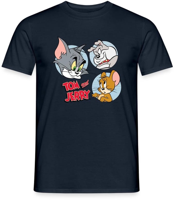 Tom En Jerry Met Hond Spike T-Shirt Heren