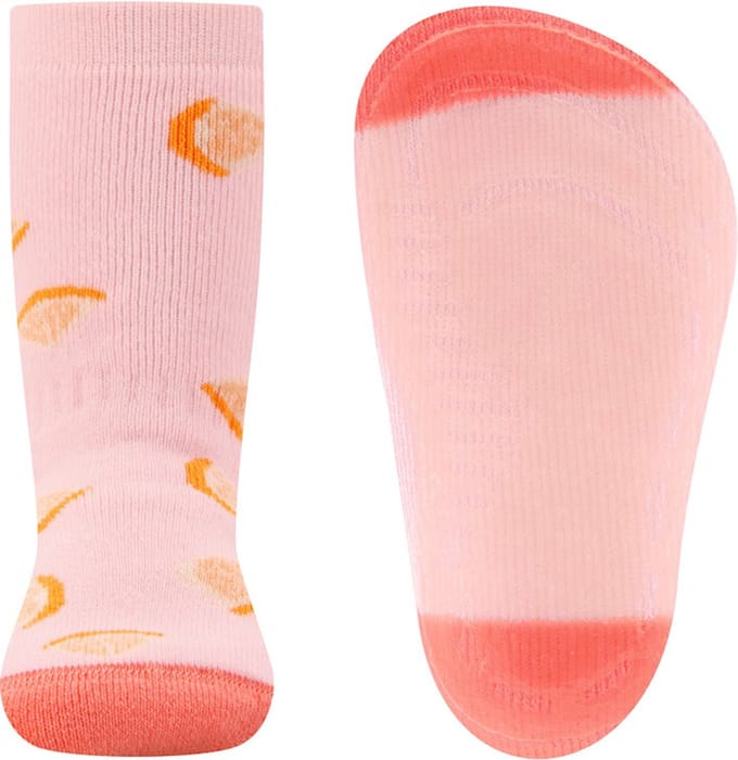 Ewers Antislipsok - Peachroze & Schijfjes Sinaasappel - Elastisch - Siliconenzool-27/28