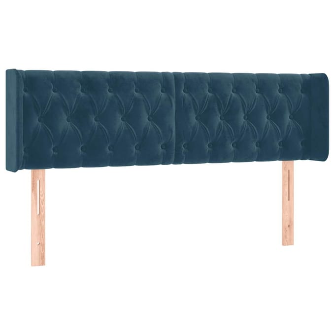 vidaXL - Hoofdbord - LED - 163x16x78/88 - cm - fluweel - donkerblauw