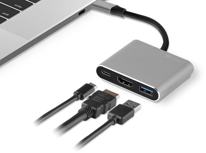 Tracer Kabeladapter Usb-C Voor Macbook Ipad Telefoon Hdmi 4K Usb 3.0 Pdw 100W