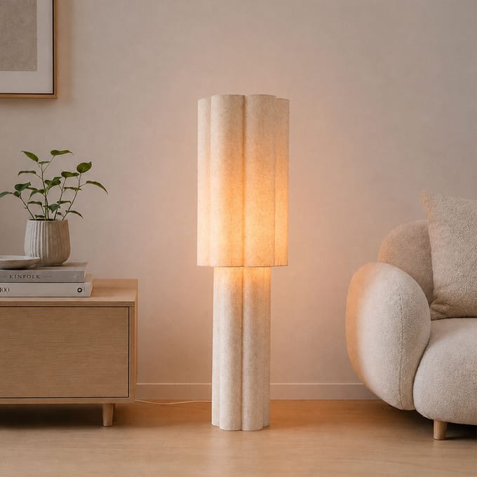 Milton & Oldbrook Vloerlamp Almere Beige Linnen