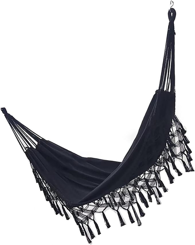 Hangmat Macrame - Schommelbed - Ontspannen Buiten - Handgemaakt Katoen - 360 cm - Natuurlijk
