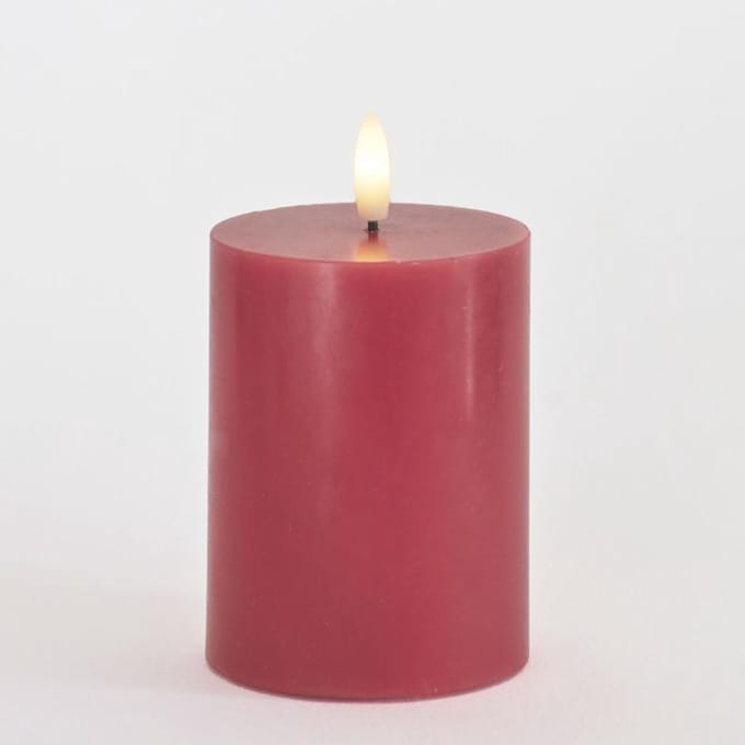 Sirius Sille LED Kaars Stompkaars - Ø 7,5cm x H 10cm - Rose Plum - Roze