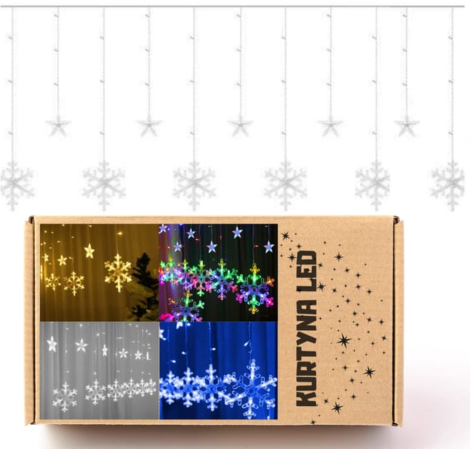 Zolta - Kerstster Gordijnverlichting - 138 LED - 3,3m - Blauw - IP44