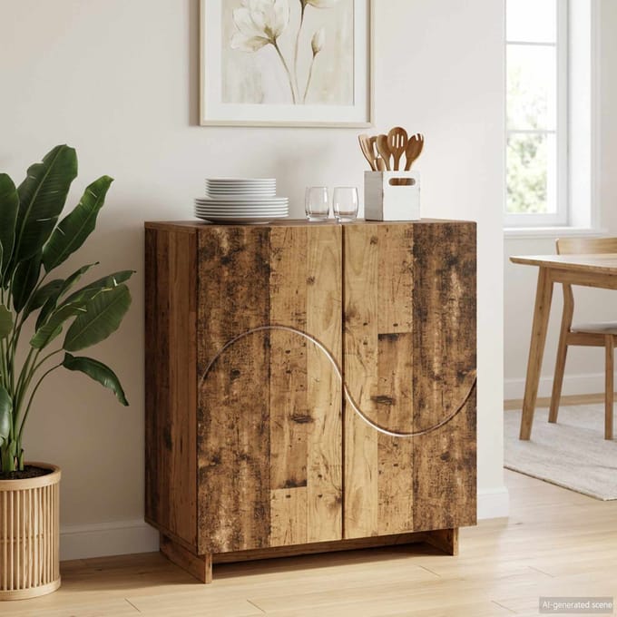 vidaXL - Dressoir - Oud - hout - 67 - x - 34,5 - x - 75 - cm - Bewerkt - hout